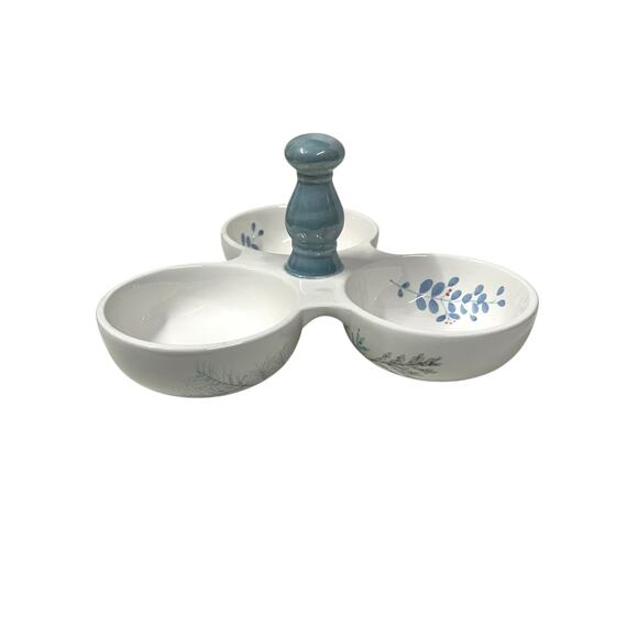 Pfaltzgraff‎ Winter Frost Divided Serving Dish with Handle - Picture 1 of 9